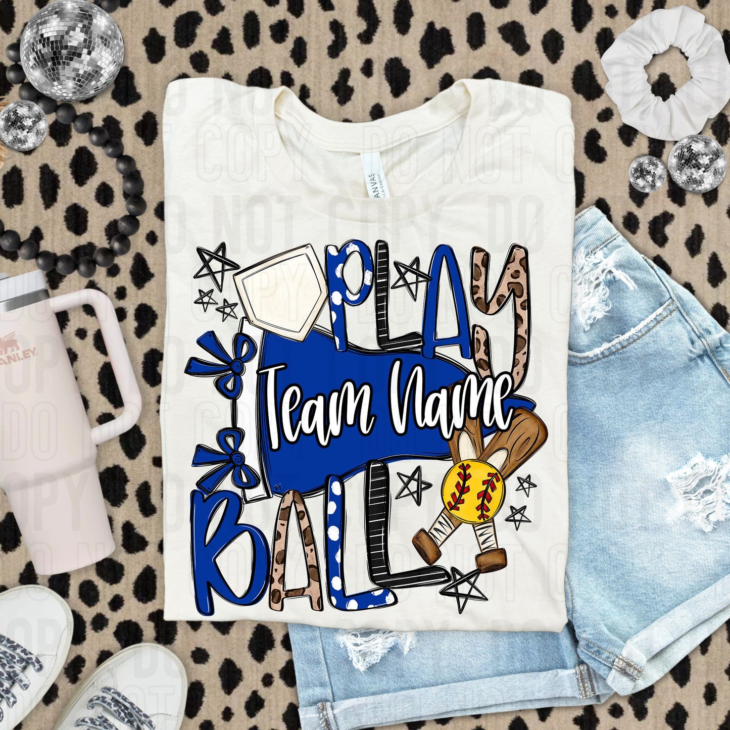 Play Ball Baseball Softball Or Both Custom Team Name DTF Transfer