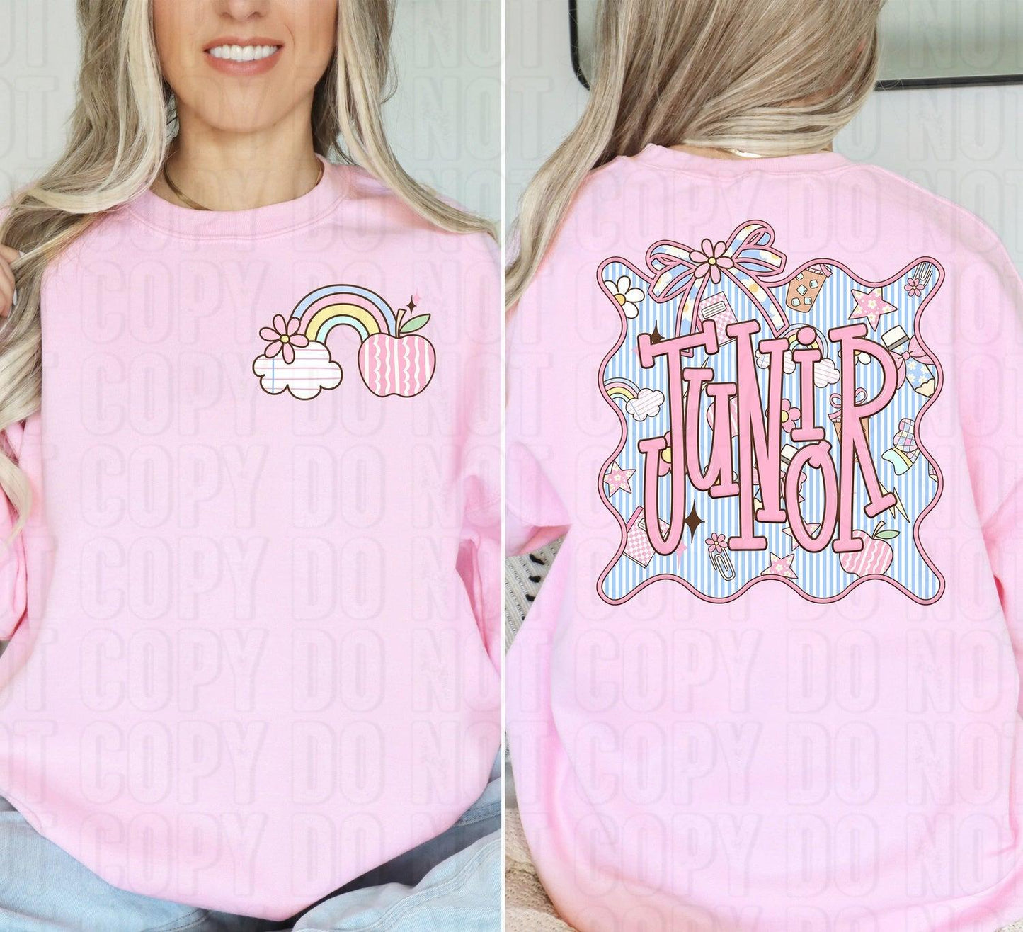 Junior Seersucker Front/Back DTF Transfer