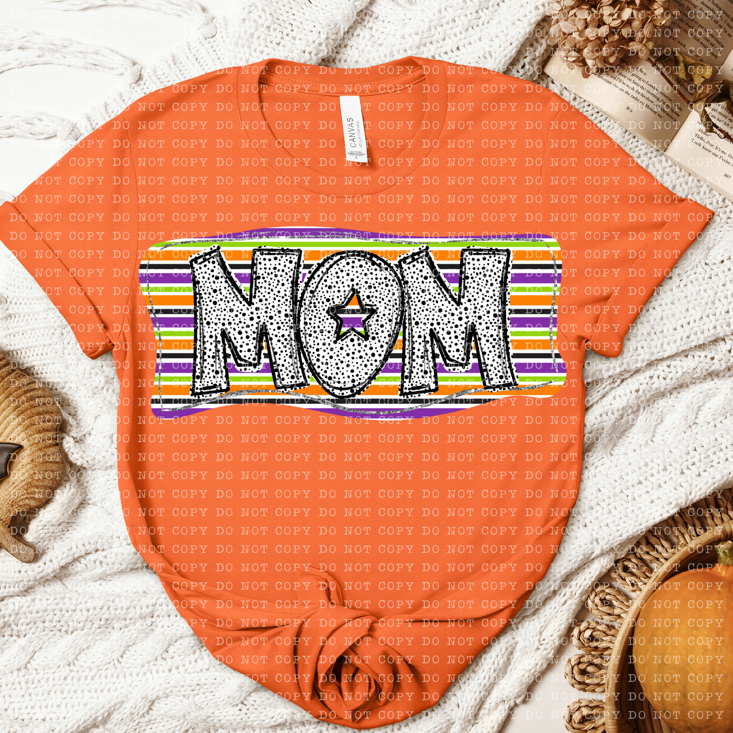 Mom Halloween Dotted Name DTF Transfer