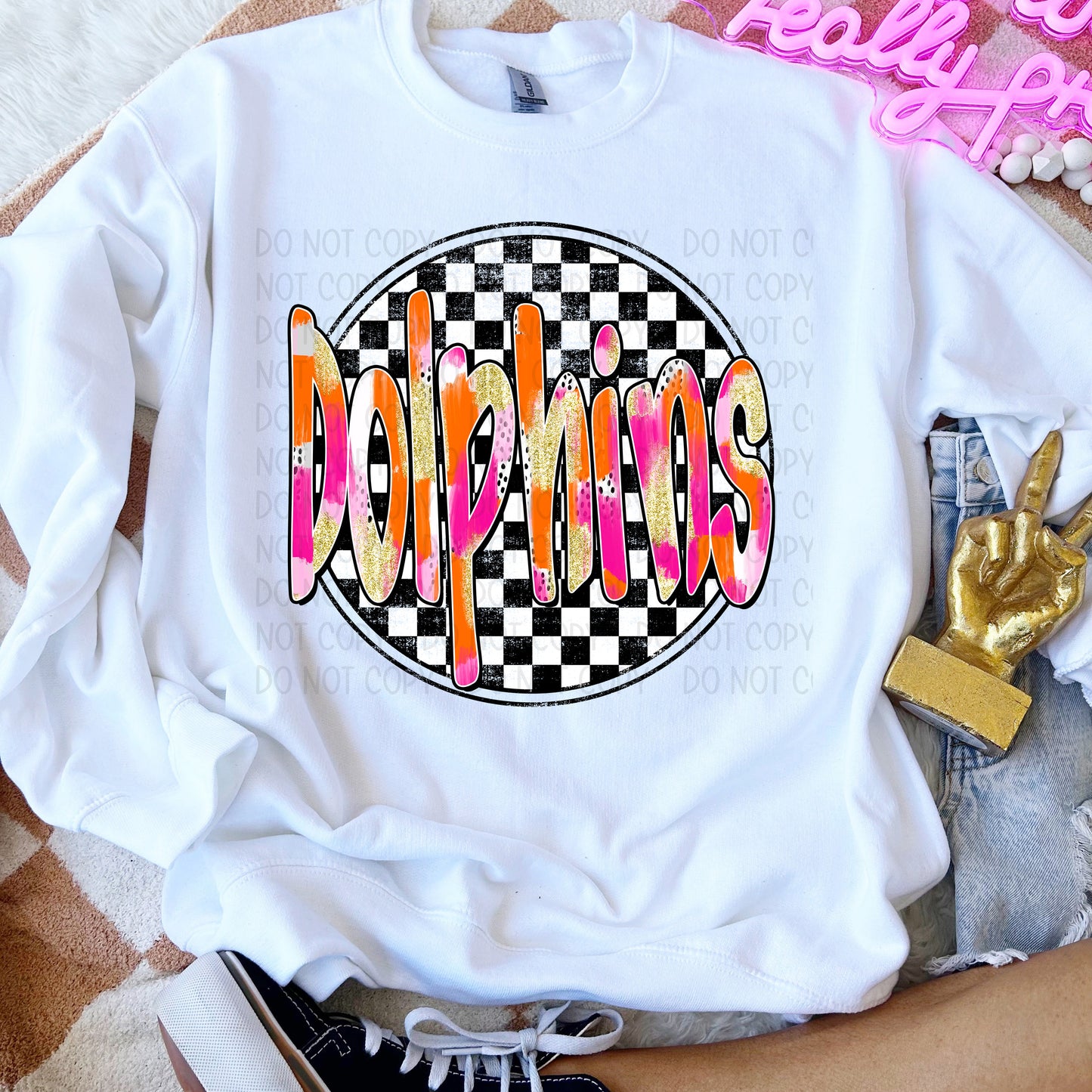 Preppy Checker Mascots DTF Transfer