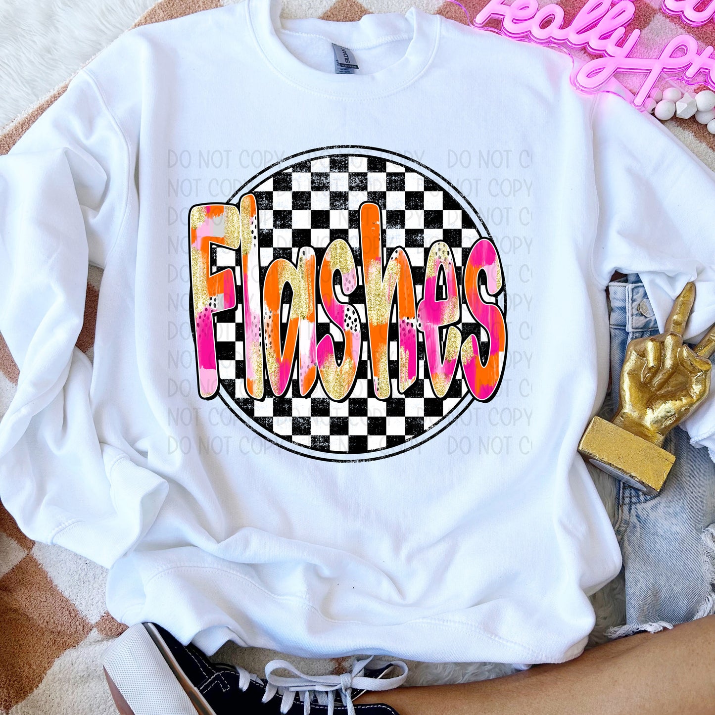 Preppy Checker Mascots DTF Transfer