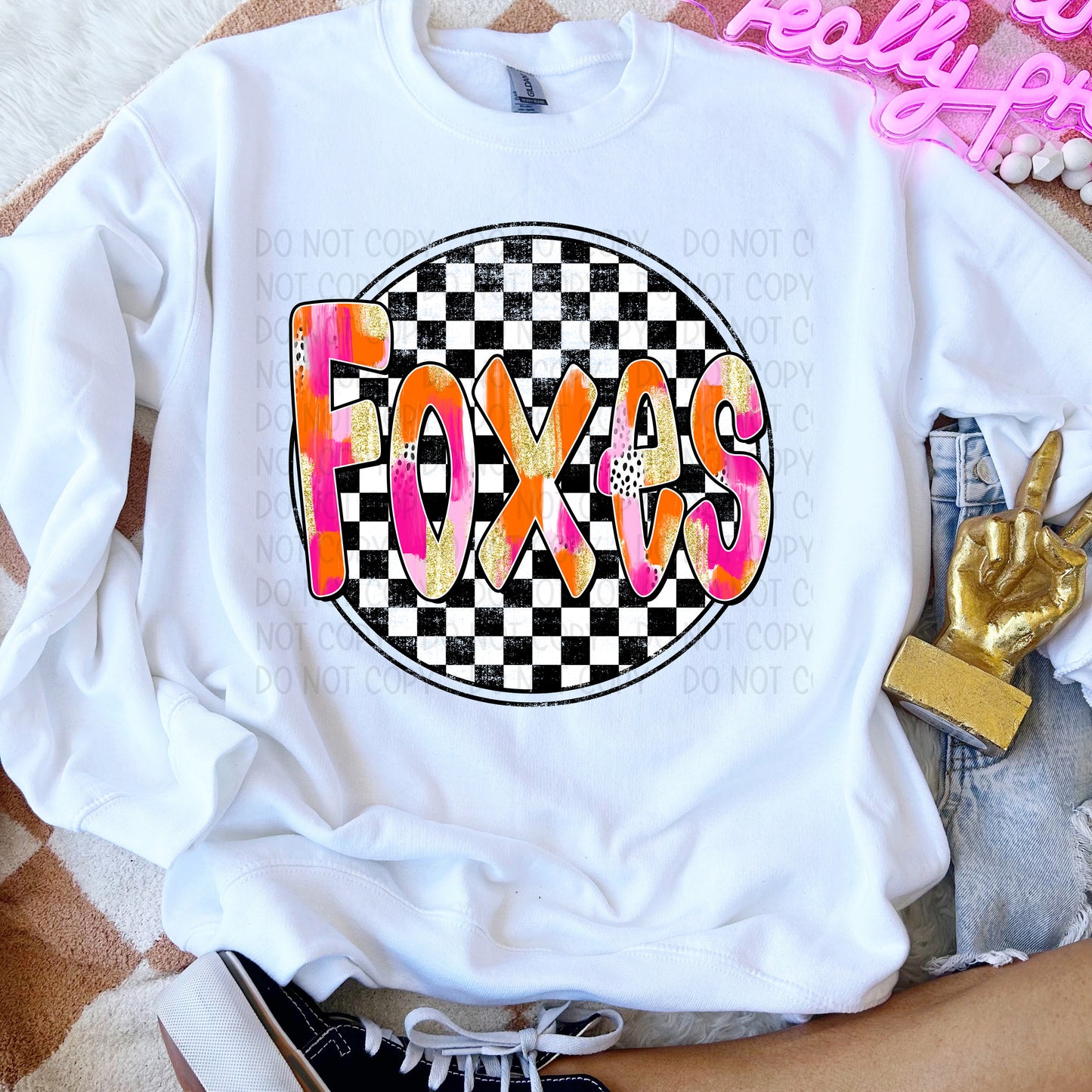 Preppy Checker Mascots DTF Transfer