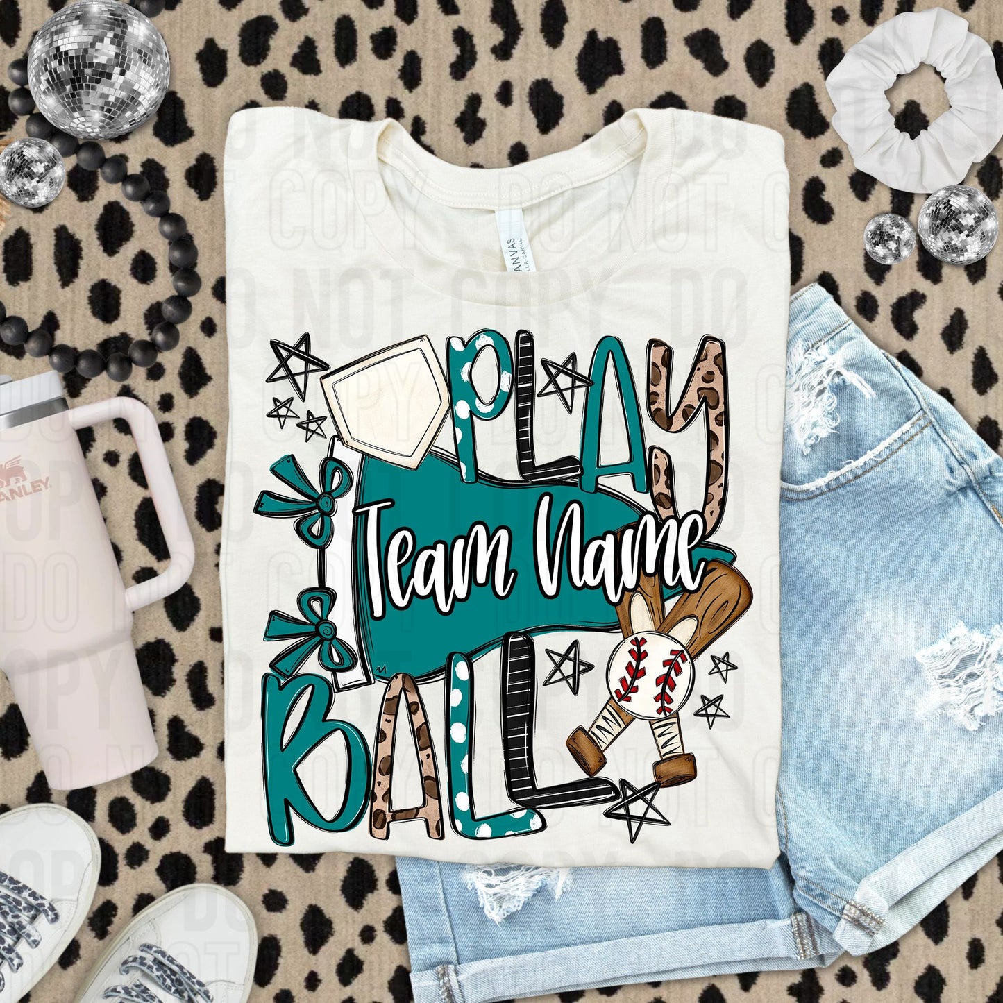 Play Ball Baseball Softball Or Both Custom Team Name DTF Transfer