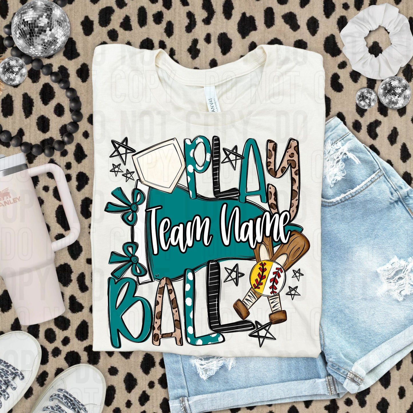 Play Ball Baseball Softball Or Both Custom Team Name DTF Transfer