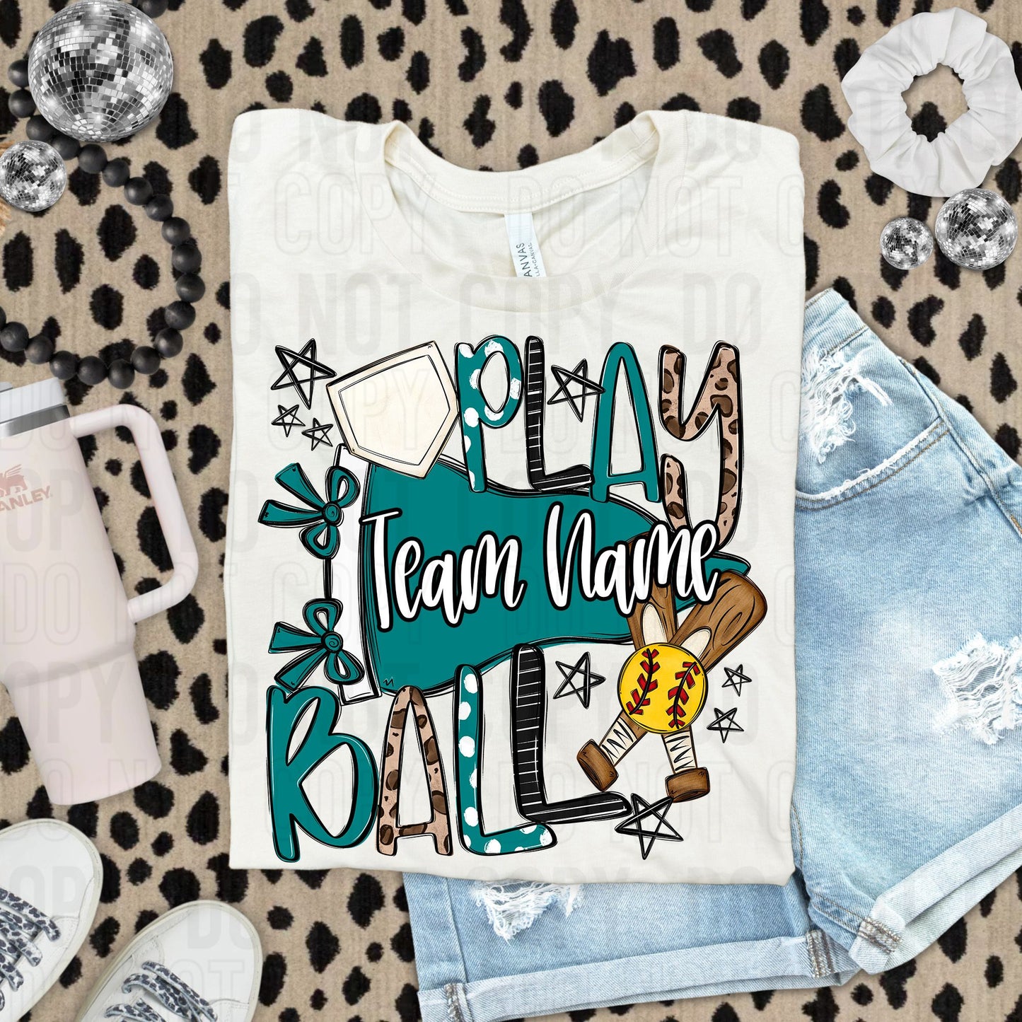 Play Ball Baseball Softball Or Both Custom Team Name DTF Transfer