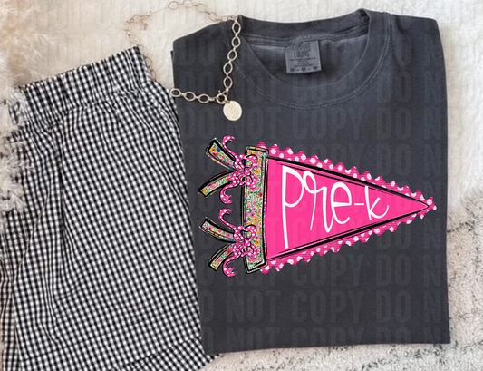 Pre-K Floral Prepster Pennant DTF Transfer