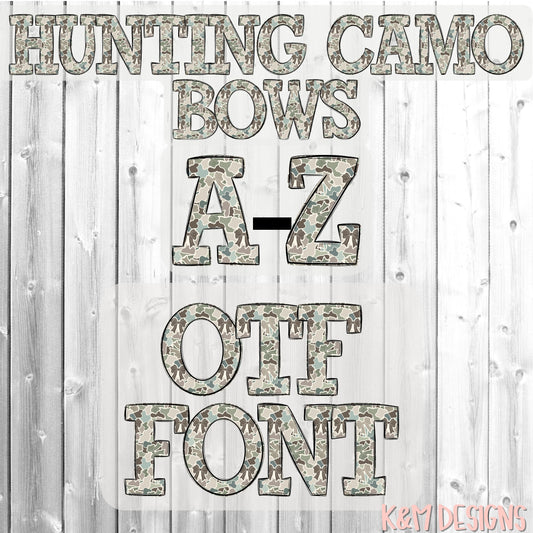 Hunting Bows Camo Alpha OTF (Open-Type) Digital Download