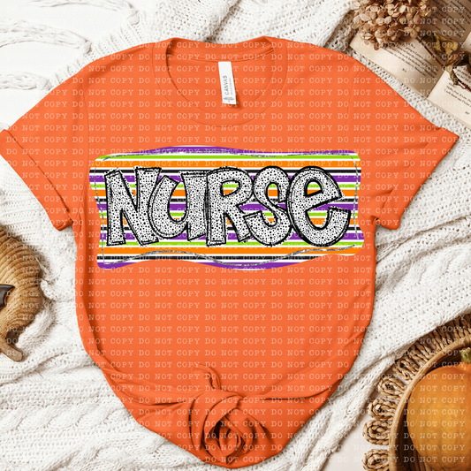 Nurse Halloween Dotted Name DTF Transfer