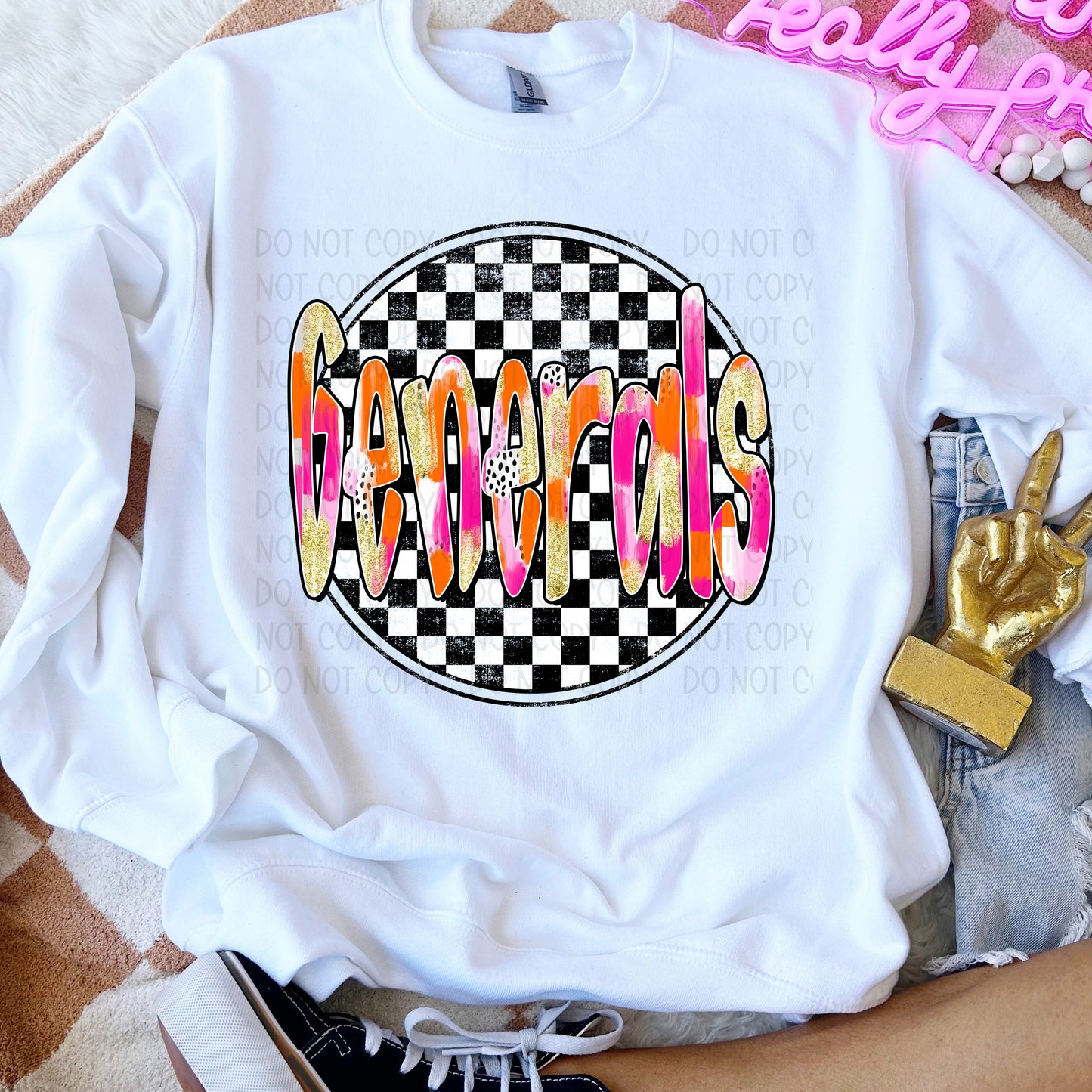 Preppy Checker Mascots DTF Transfer