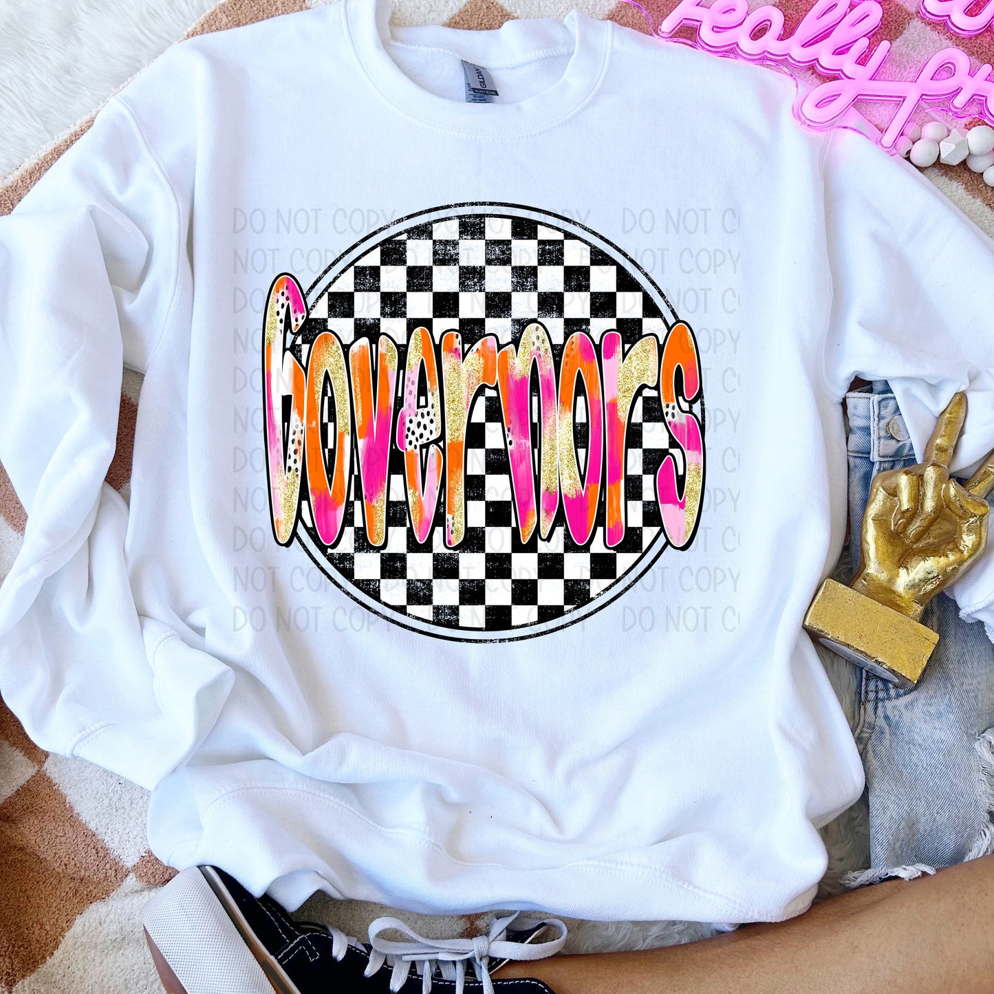 Preppy Checker Mascots DTF Transfer