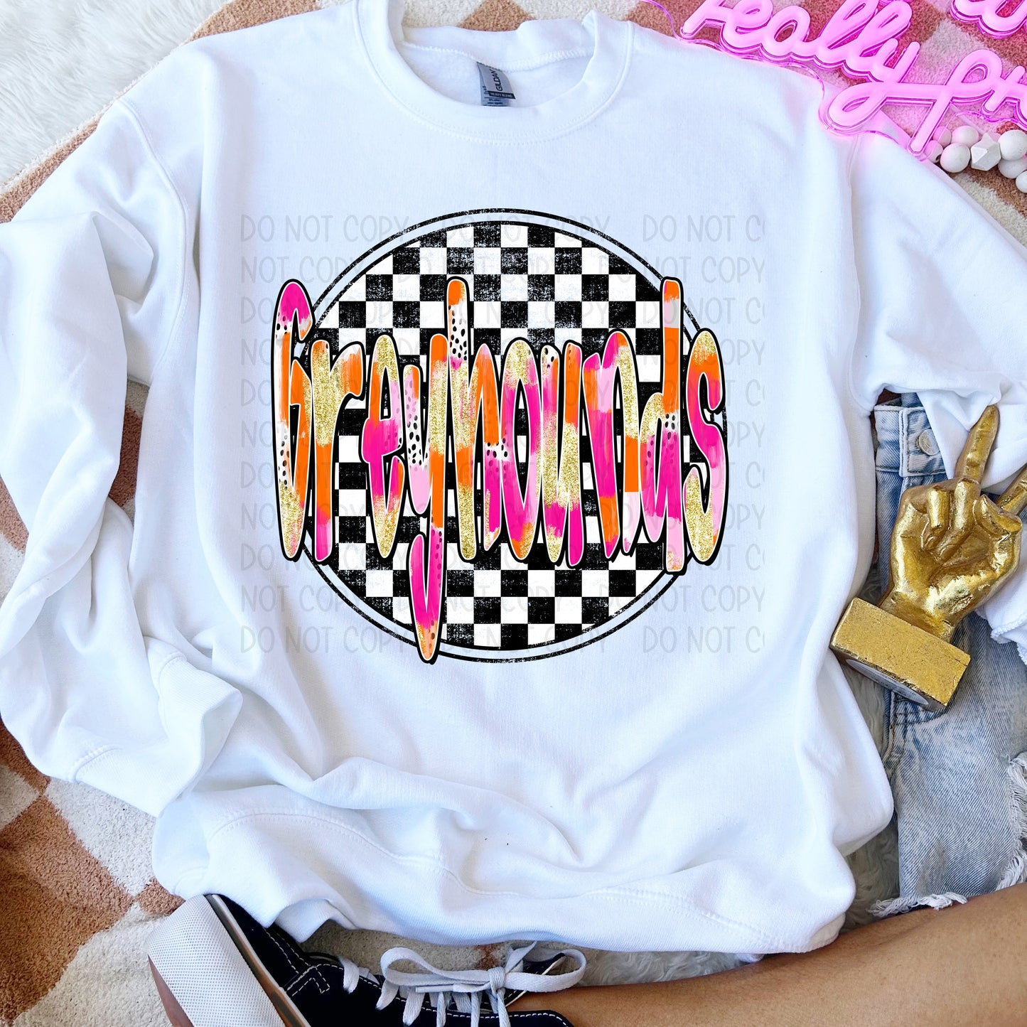 Preppy Checker Mascots DTF Transfer