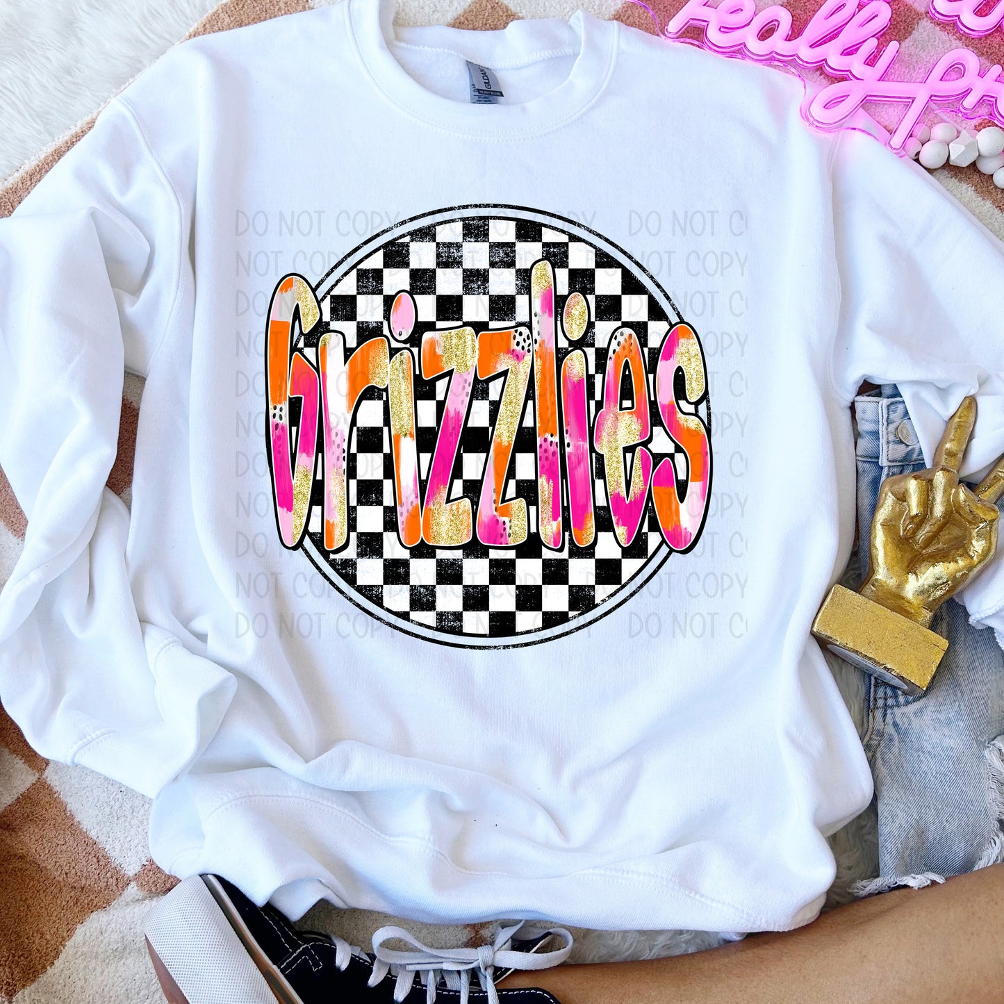 Preppy Checker Mascots DTF Transfer