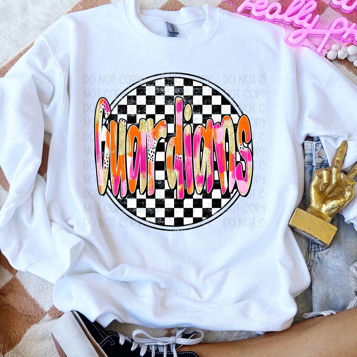 Preppy Checker Mascots DTF Transfer