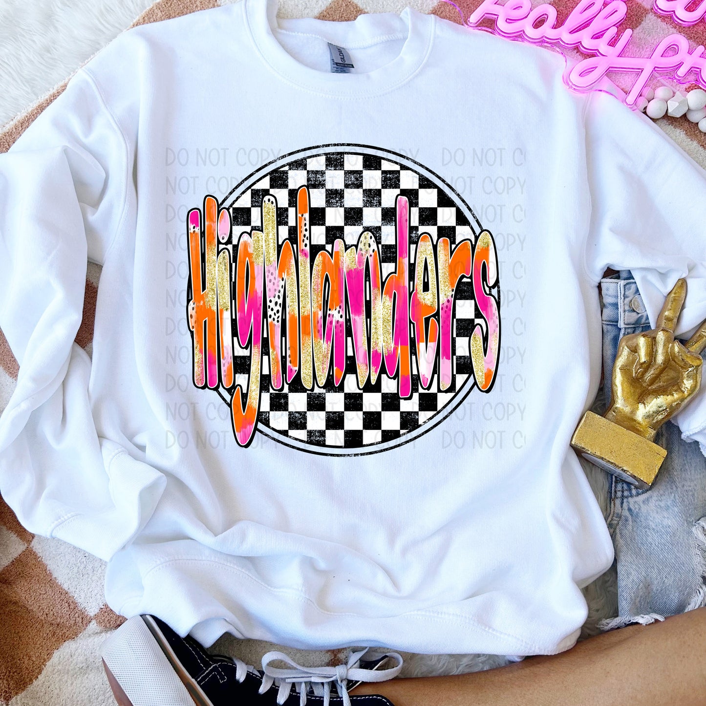 Preppy Checker Mascots DTF Transfer