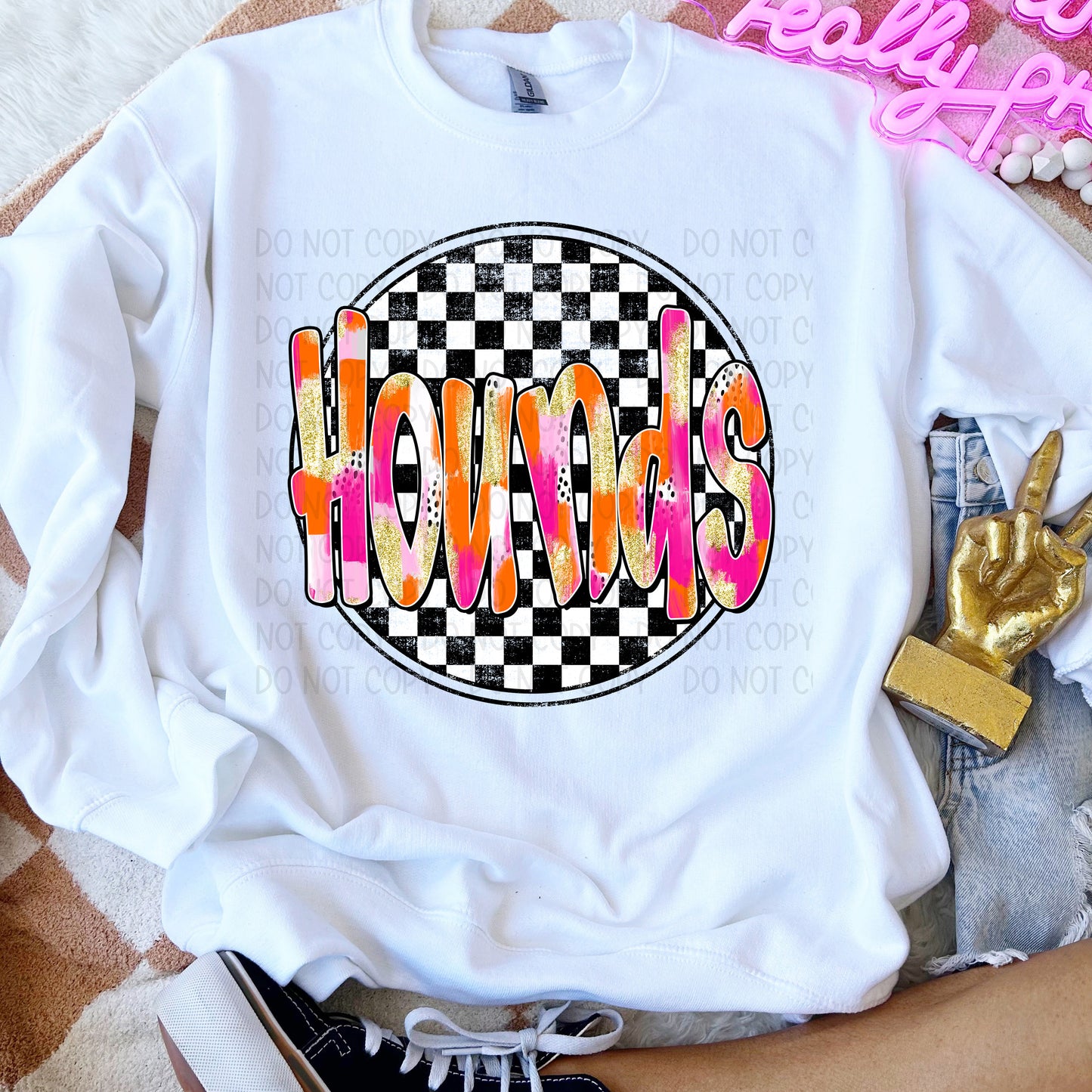 Preppy Checker Mascots DTF Transfer