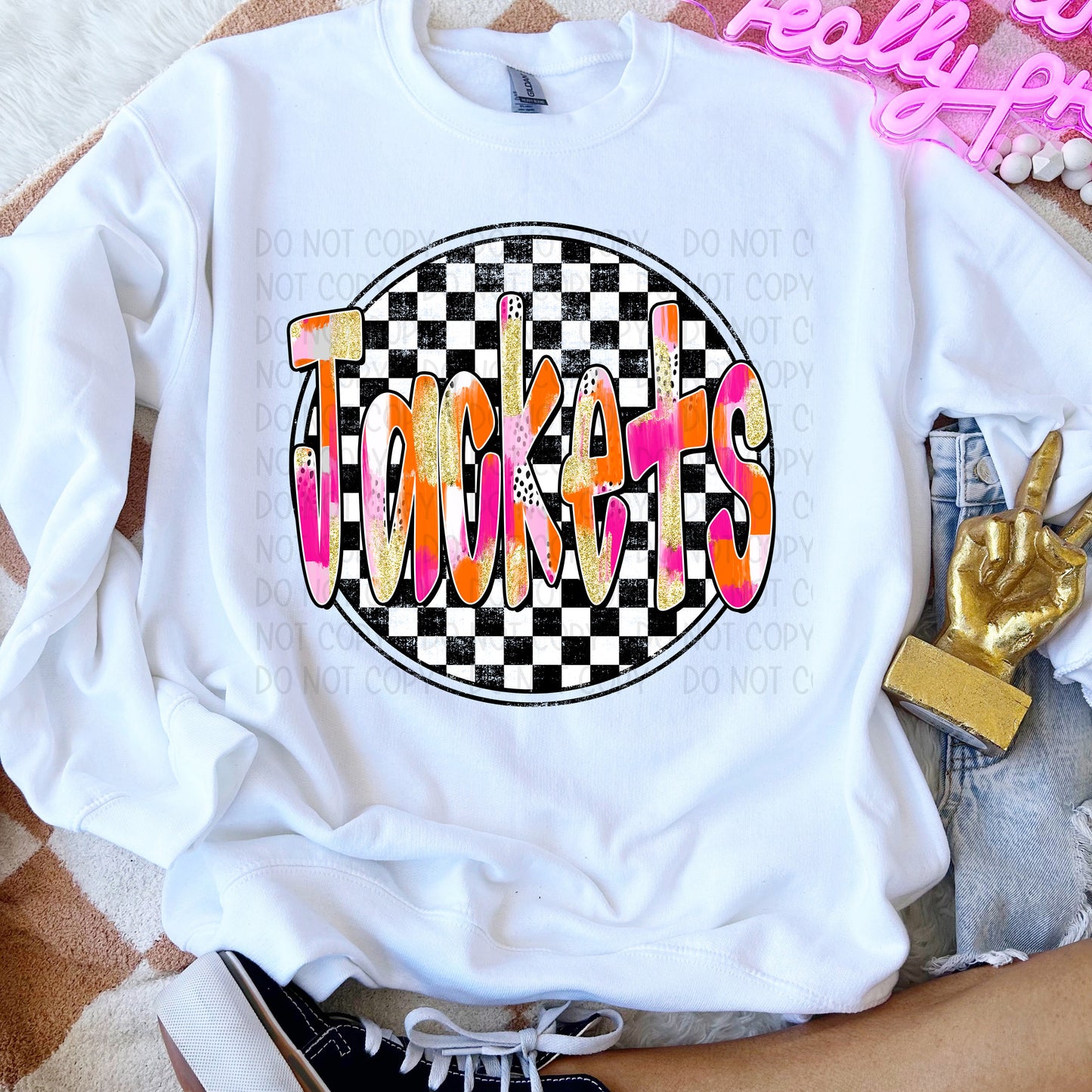 Preppy Checker Mascots DTF Transfer