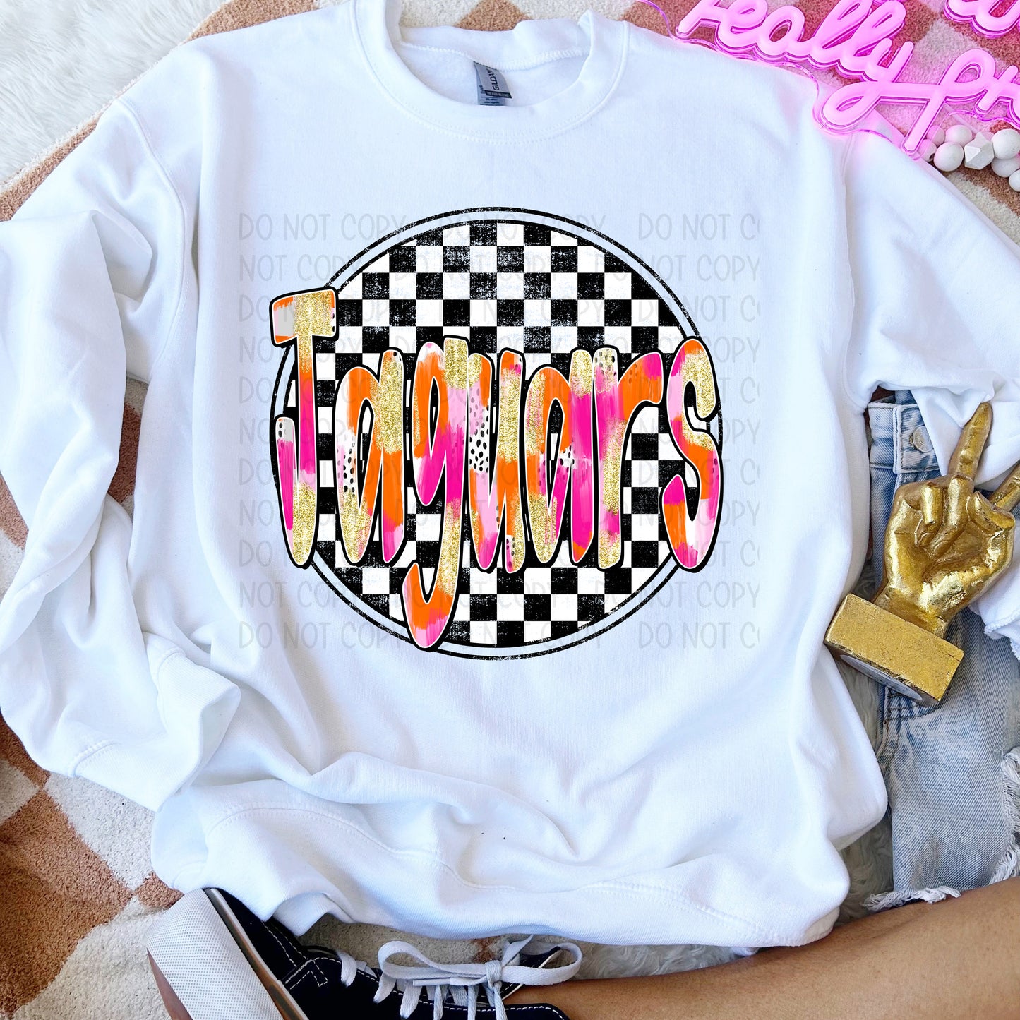 Preppy Checker Mascots DTF Transfer