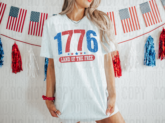 1776 Land Of The Free DTF Transfer