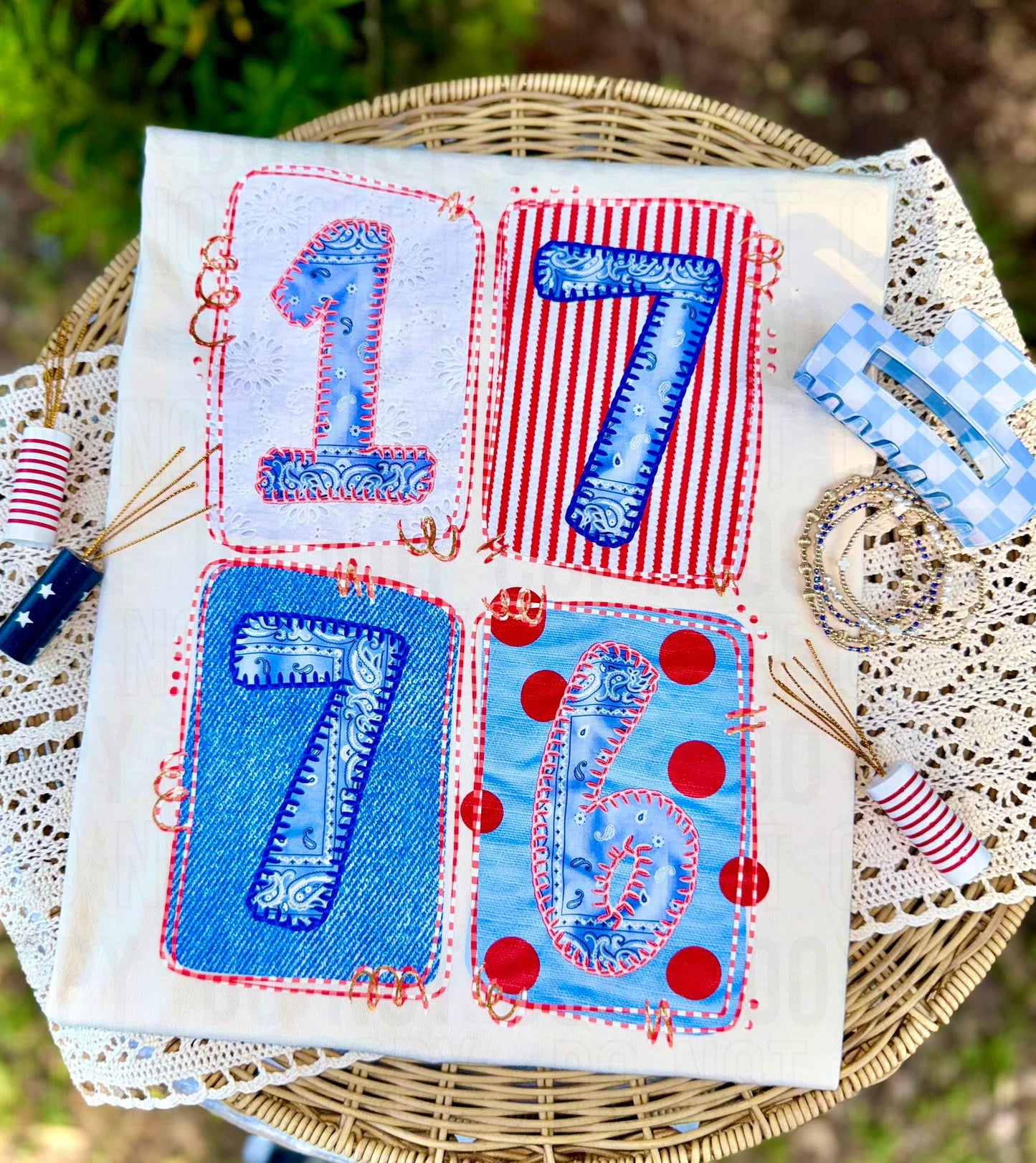 1776 Stacked DTF Transfer