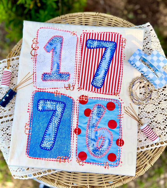 1776 Stacked DTF Transfer