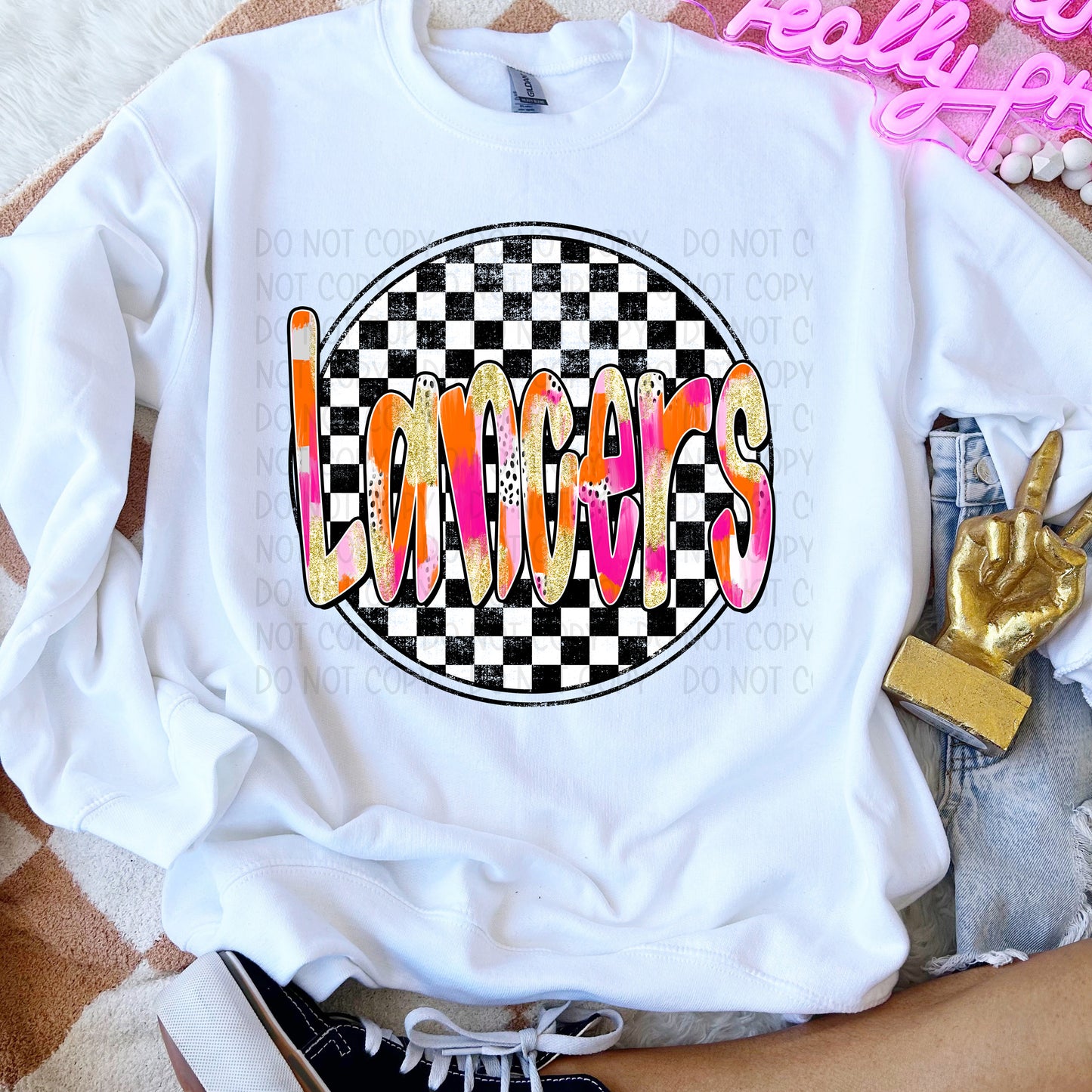 Preppy Checker Mascots DTF Transfer