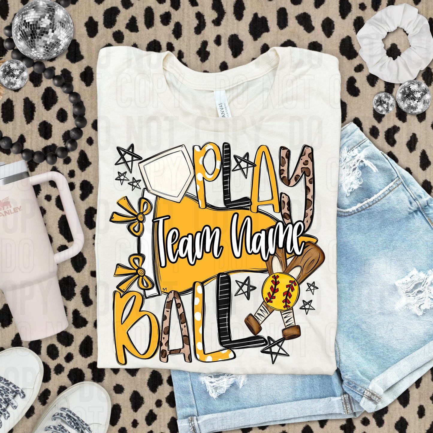 Play Ball Baseball Softball Or Both Custom Team Name DTF Transfer