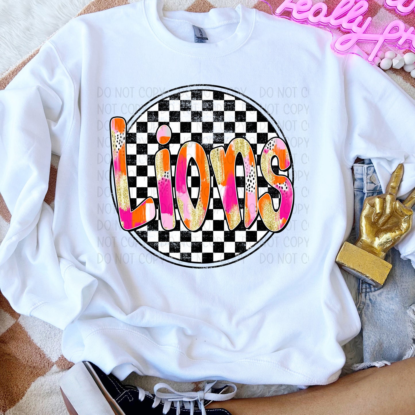 Preppy Checker Mascots DTF Transfer