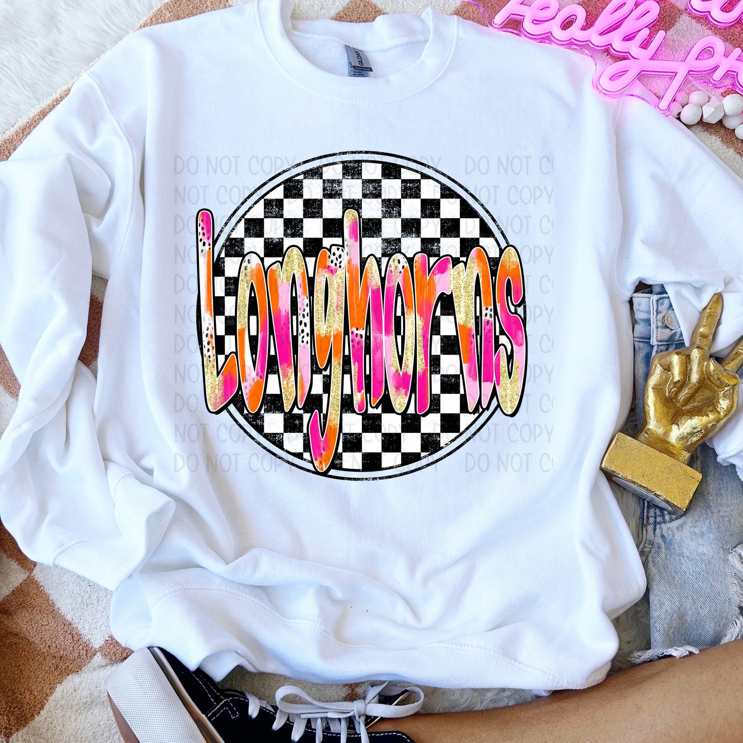 Preppy Checker Mascots DTF Transfer