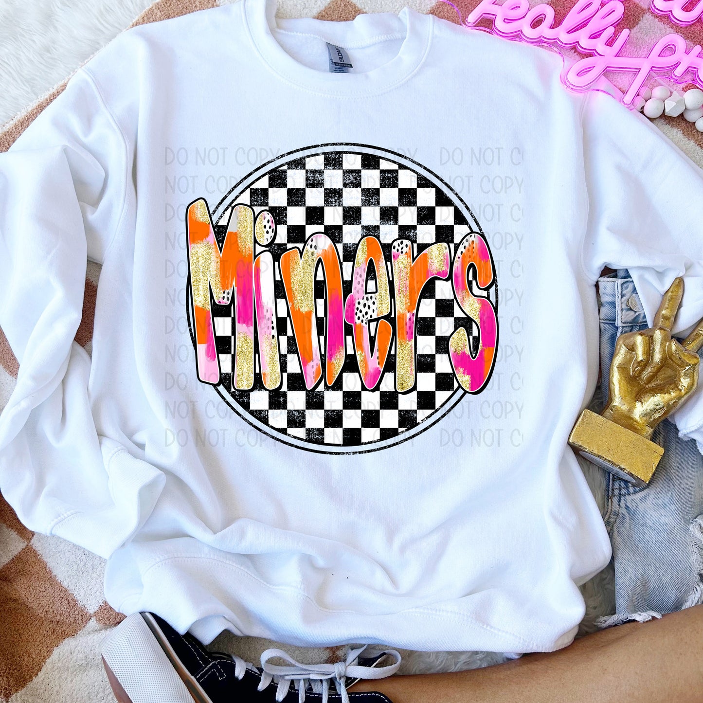 Preppy Checker Mascots DTF Transfer