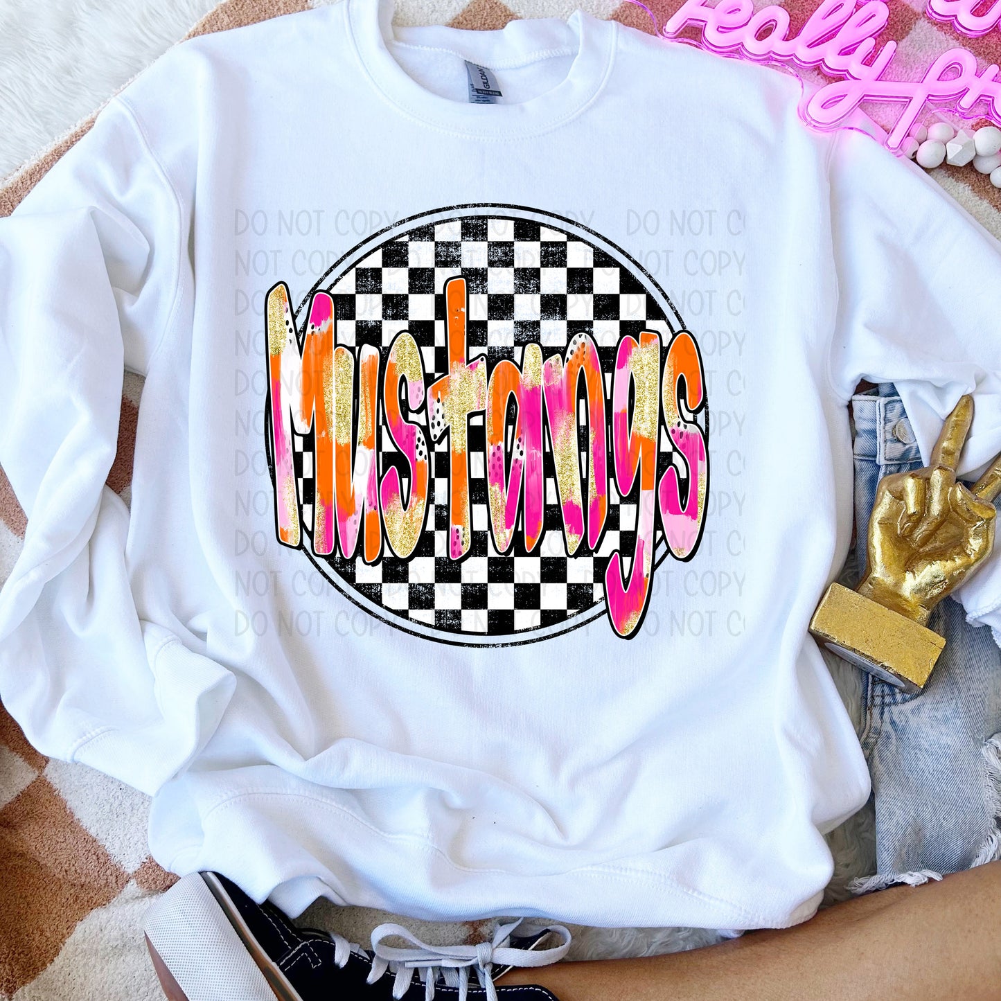 Preppy Checker Mascots DTF Transfer