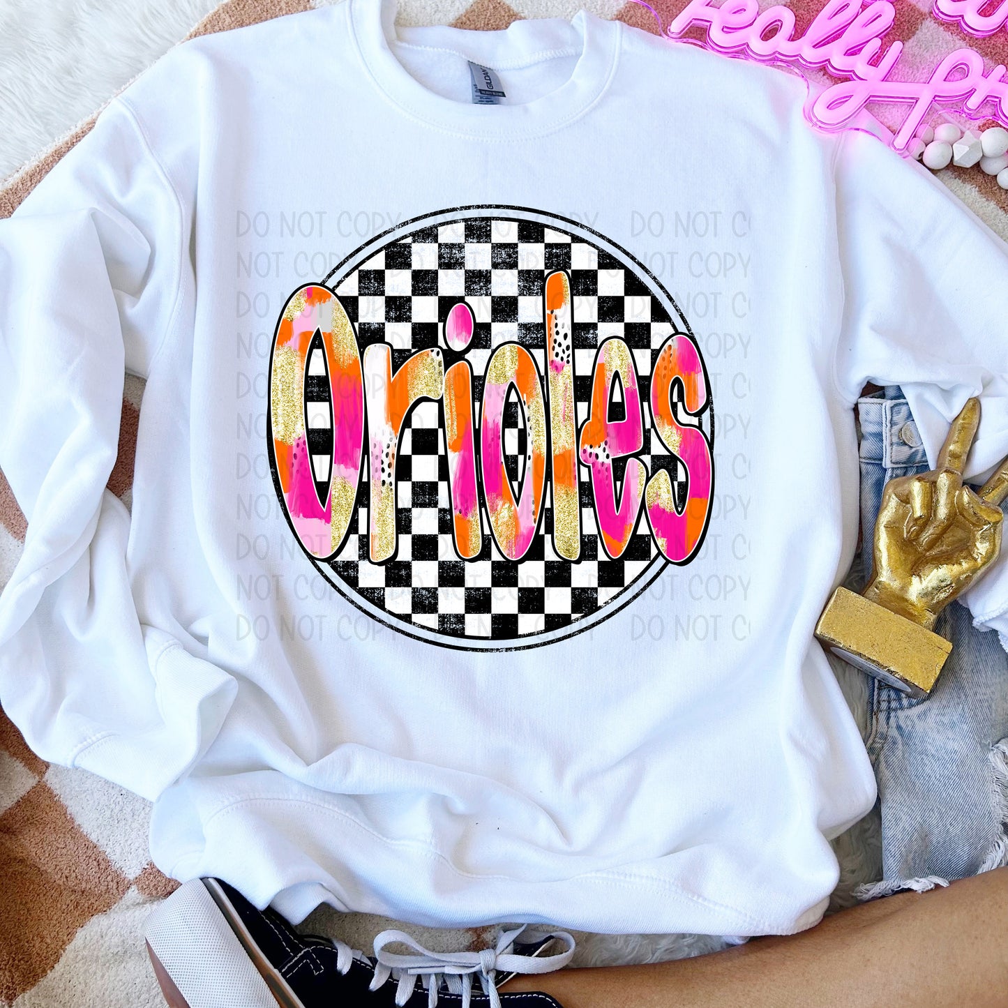 Preppy Checker Mascots DTF Transfer