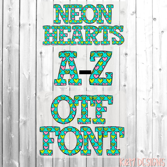 Neon Hearts Alpha OTF (Open-Type) Digital Download