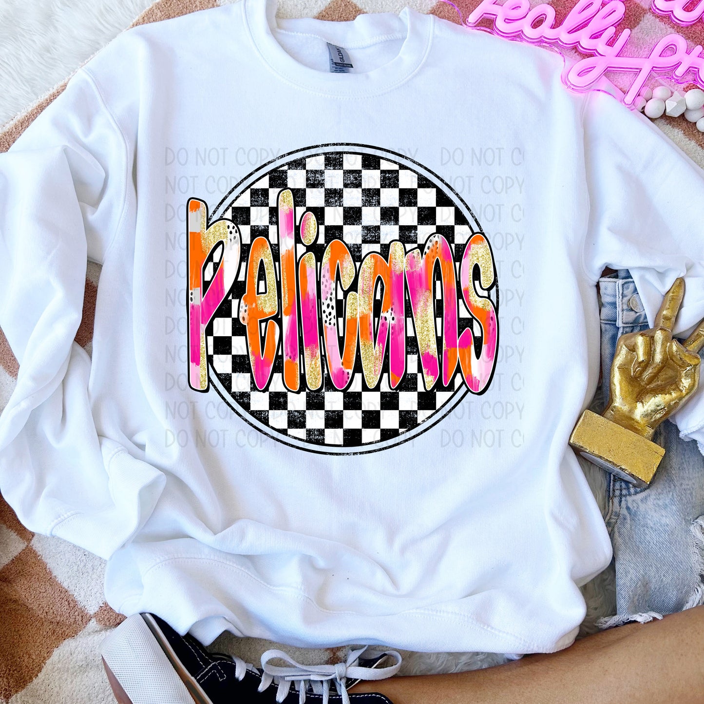 Preppy Checker Mascots DTF Transfer