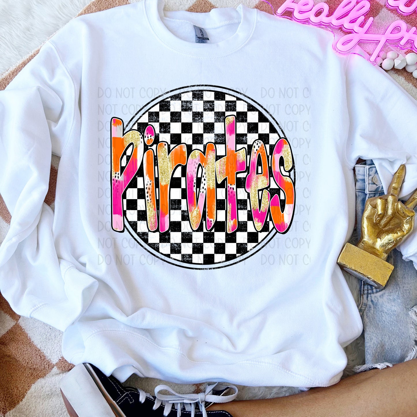 Preppy Checker Mascots DTF Transfer