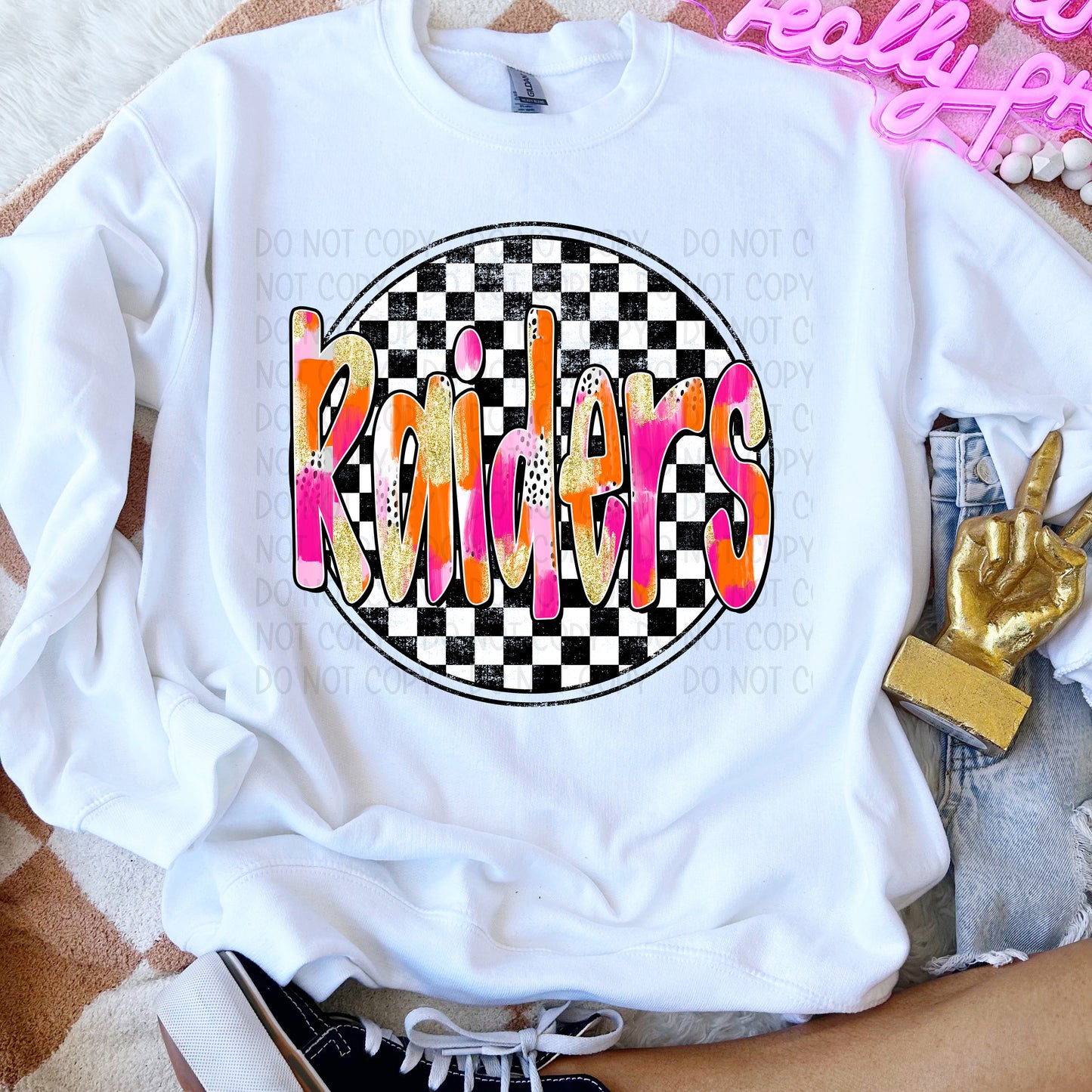 Preppy Checker Mascots DTF Transfer