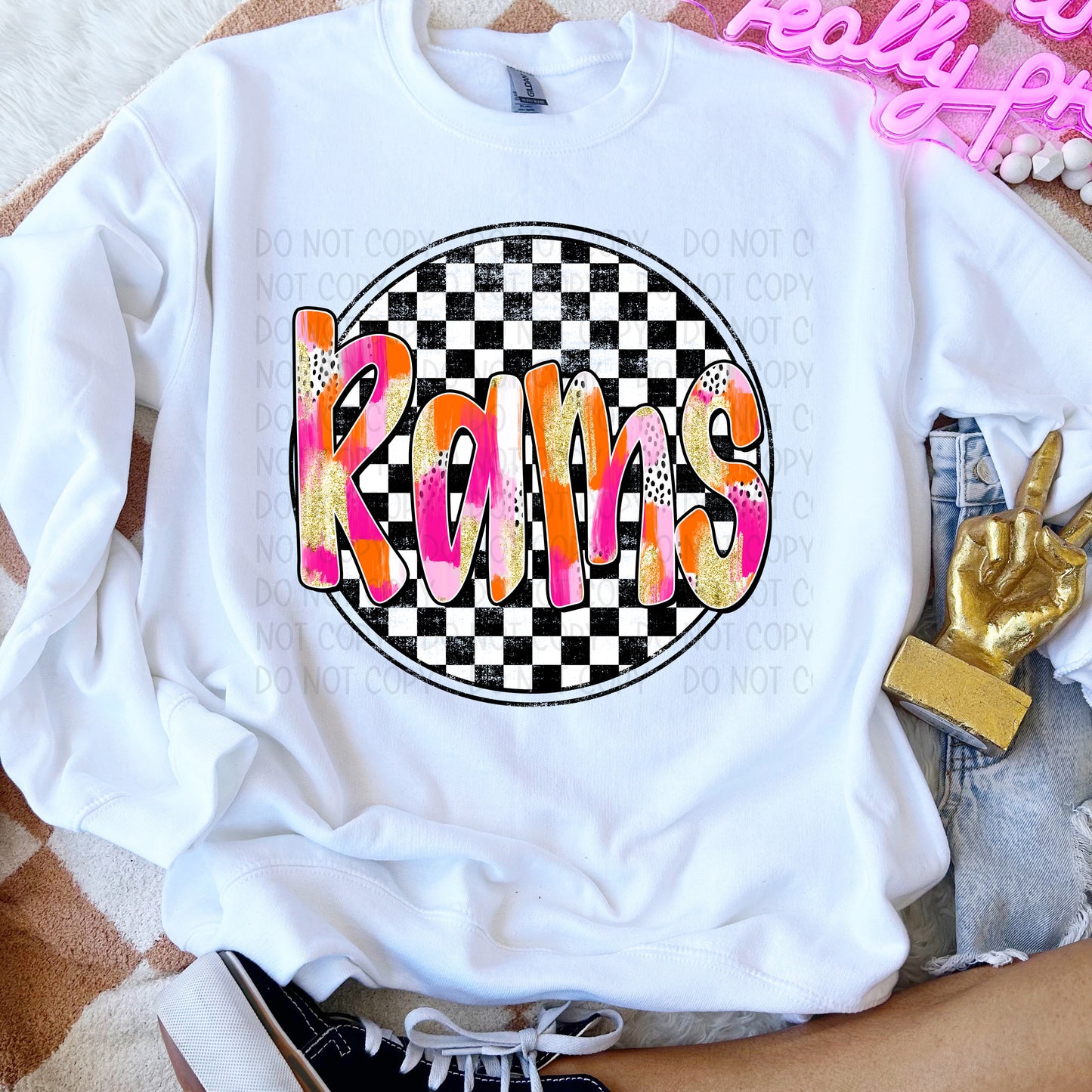 Preppy Checker Mascots DTF Transfer