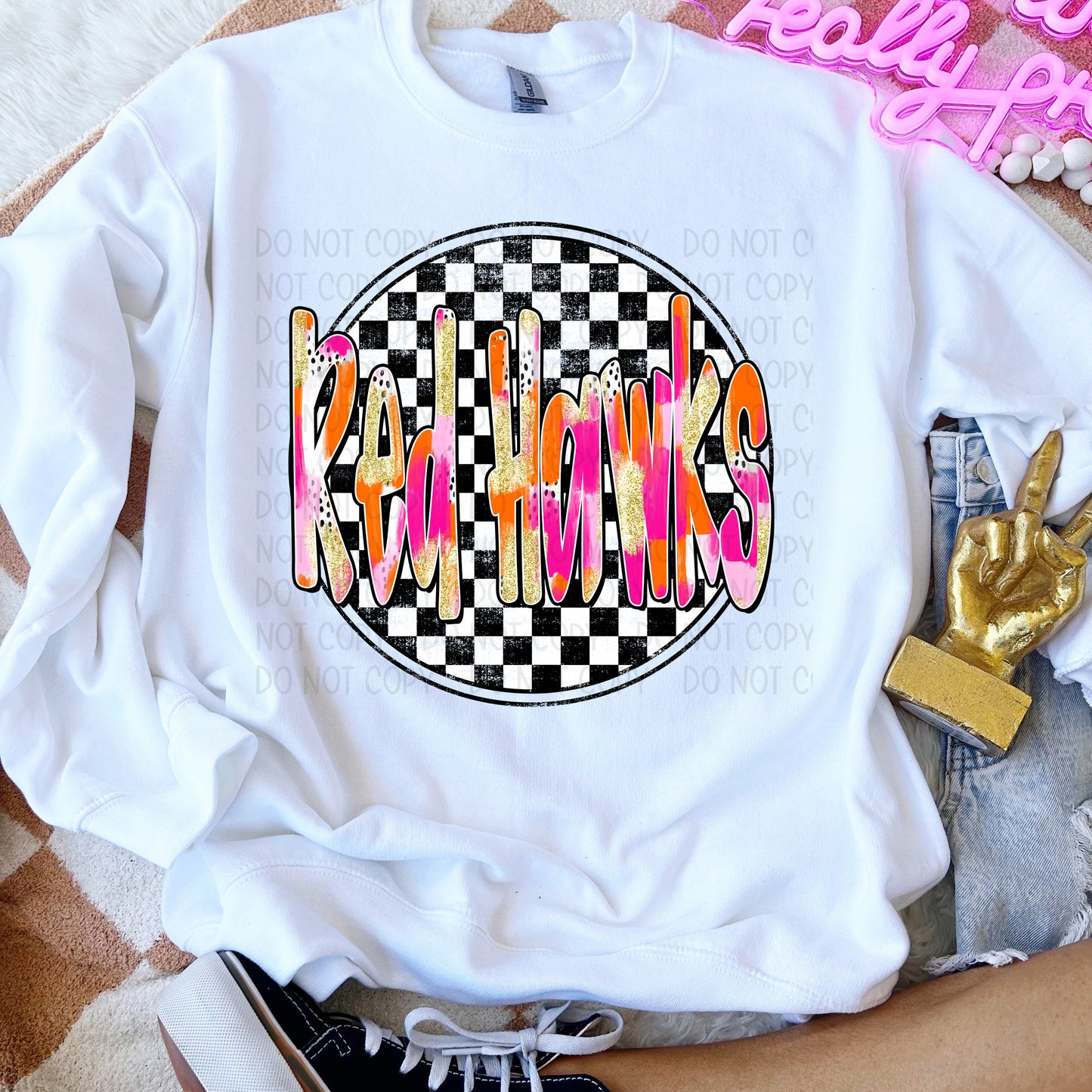 Preppy Checker Mascots DTF Transfer