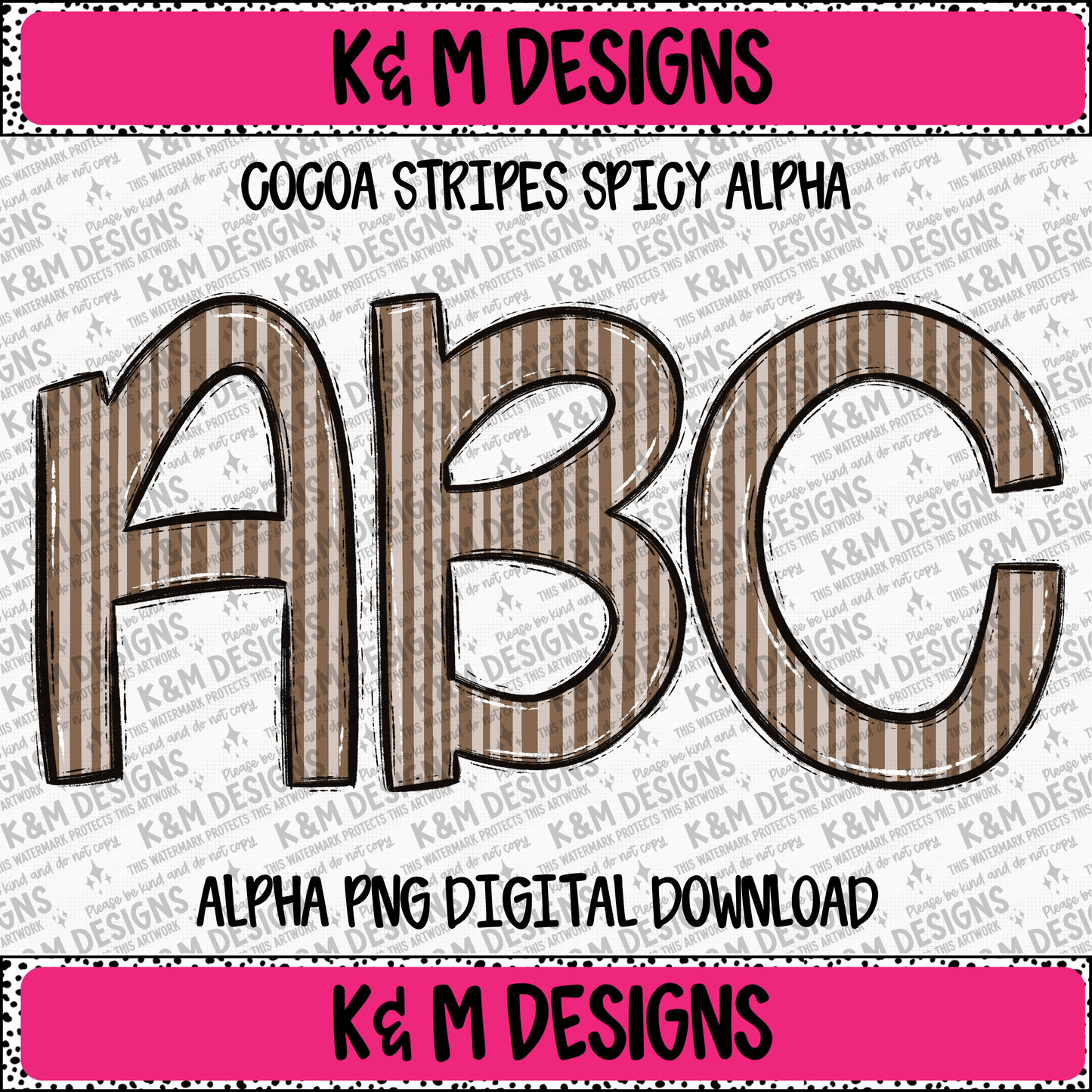 Cocoa Stripes Spicy Alpha PNG Set Digital Download