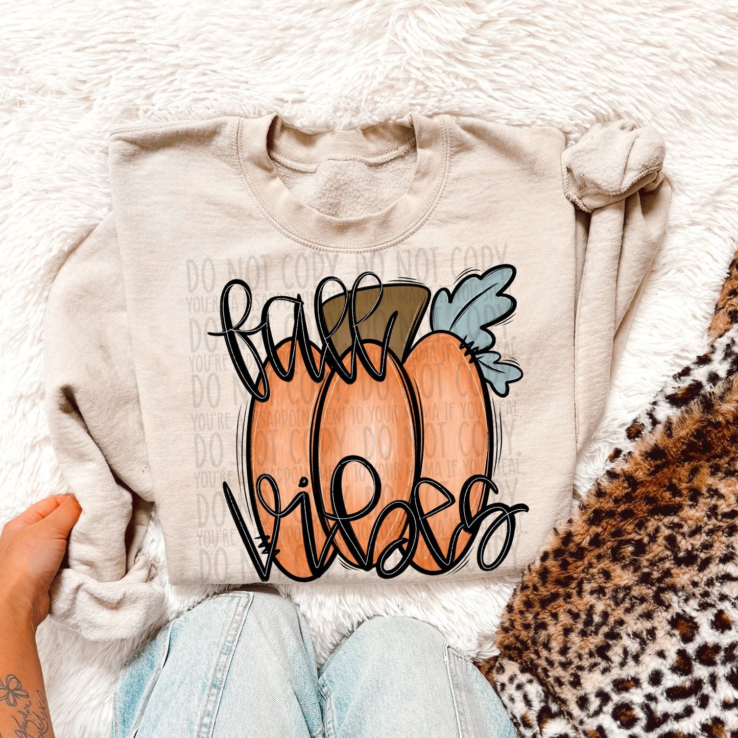 Fall Vibes Pumpkin Doodle DTF Transfer