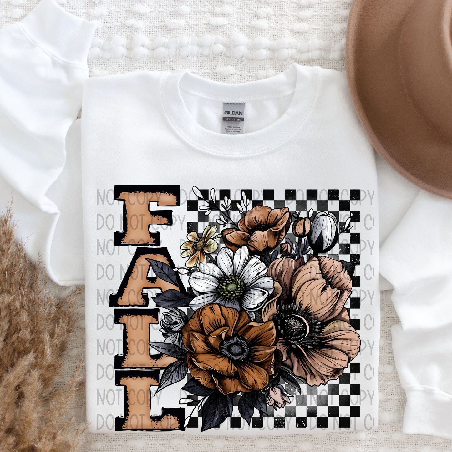 Fall Distressed Checkered And Floral DTF Transfer