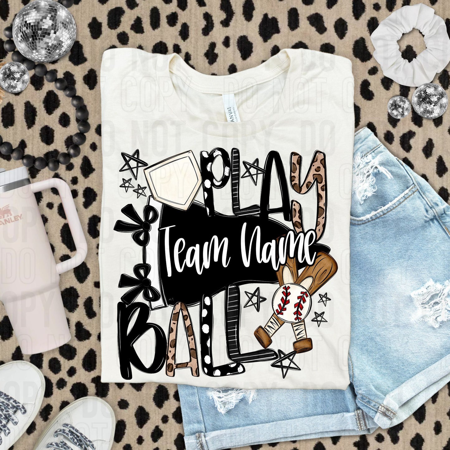 Play Ball Baseball Softball Or Both Custom Team Name DTF Transfer
