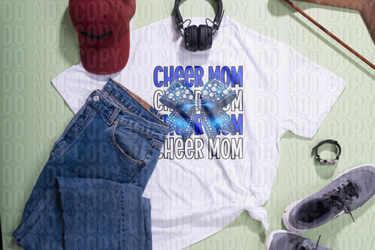 Cheer Mom Royal Blue White DTF Transfer