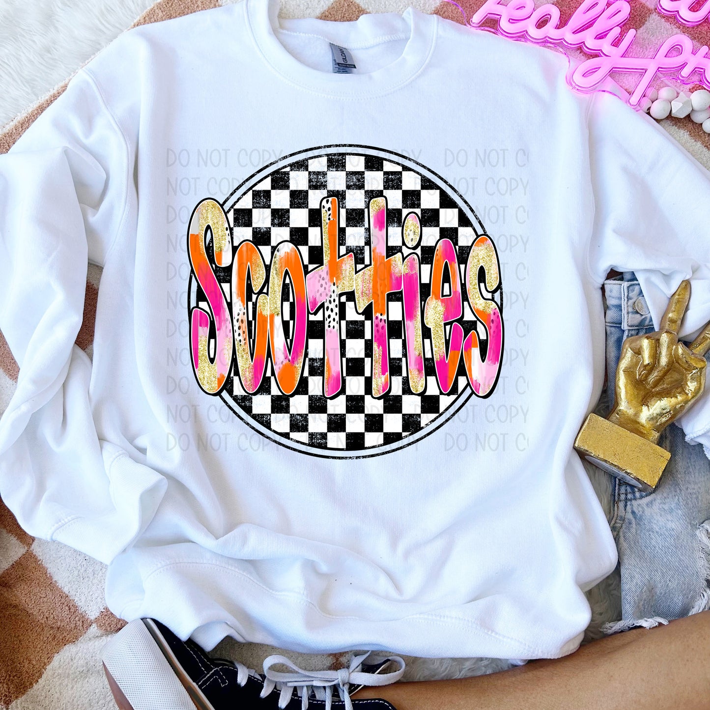 Preppy Checker Mascots DTF Transfer