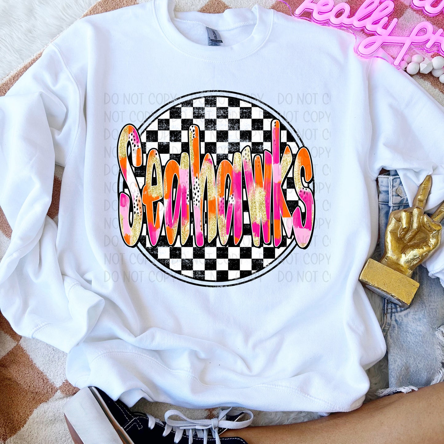 Preppy Checker Mascots DTF Transfer