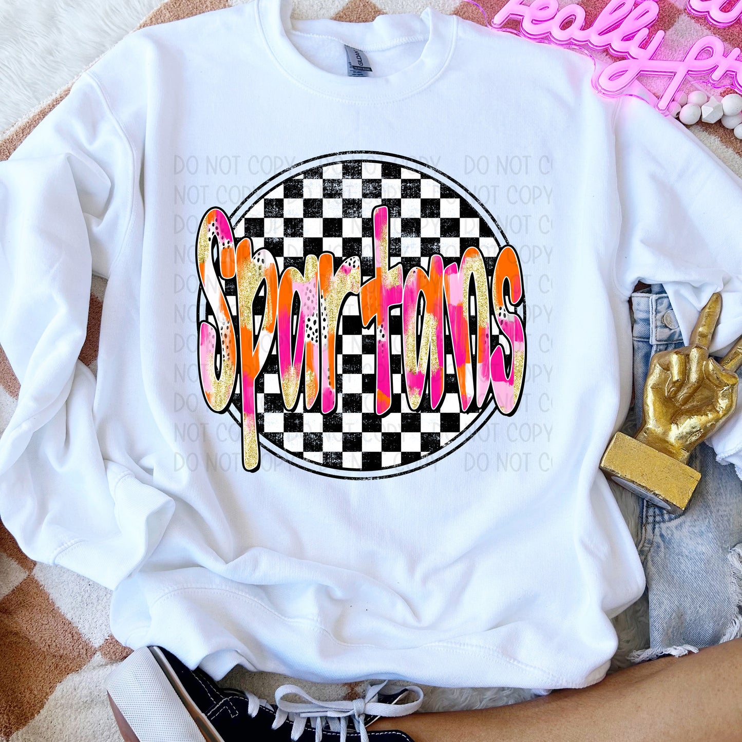 Preppy Checker Mascots DTF Transfer