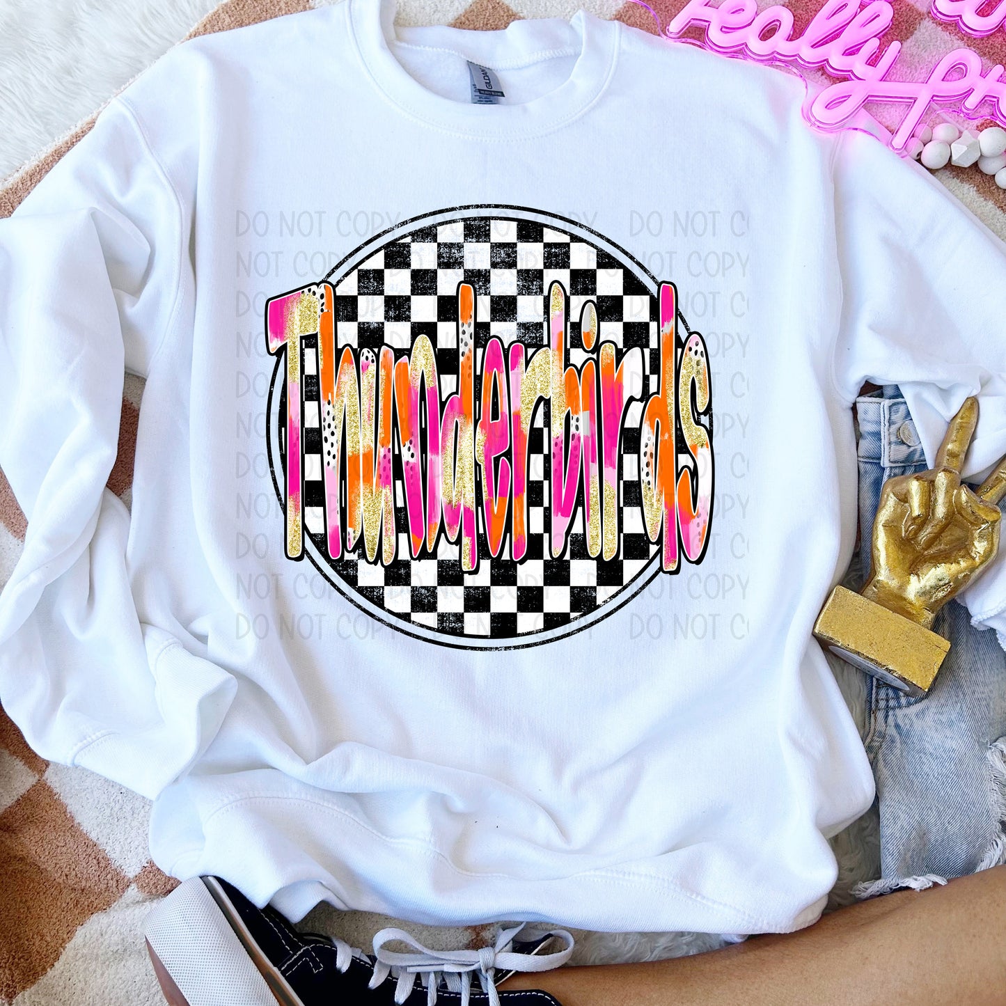 Preppy Checker Mascots DTF Transfer