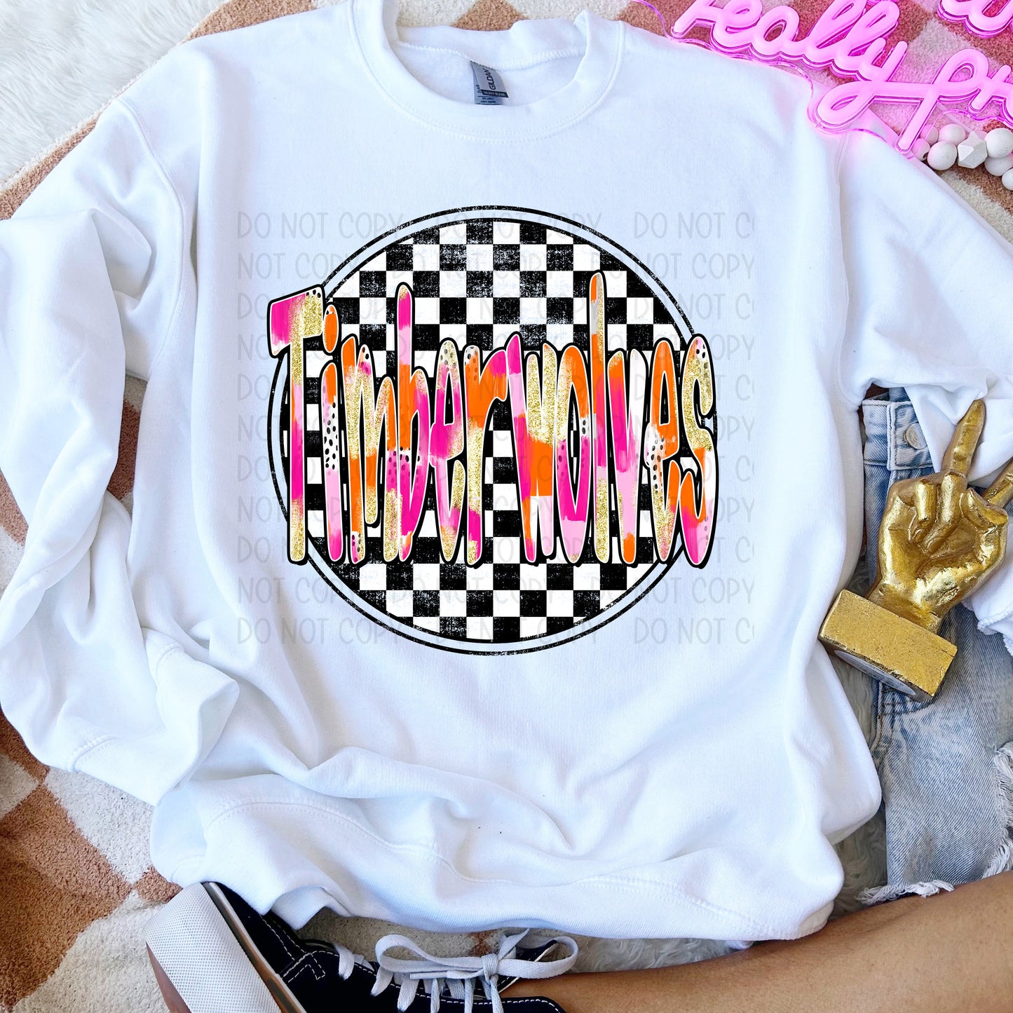 Preppy Checker Mascots DTF Transfer