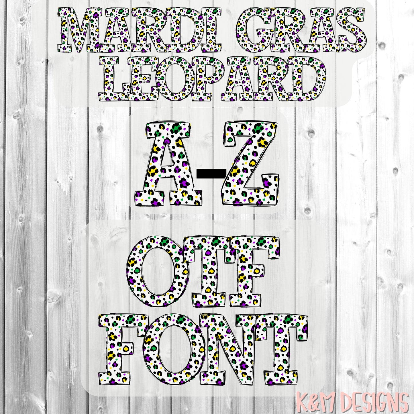 Mardi Gras Leopard Alpha OTF (Open-Type) Digital Download