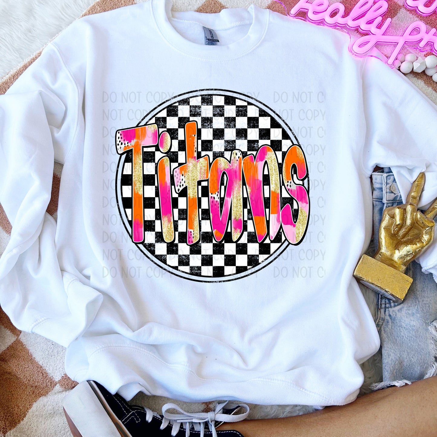 Preppy Checker Mascots DTF Transfer