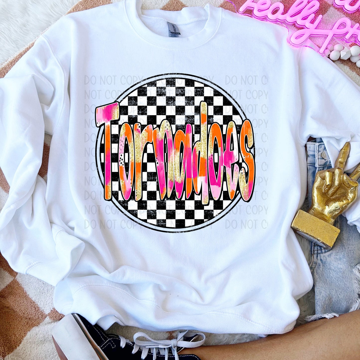 Preppy Checker Mascots DTF Transfer